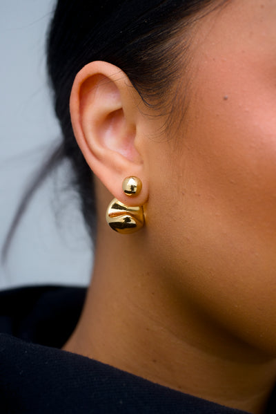 14K Gold Dipped Huggie Earring