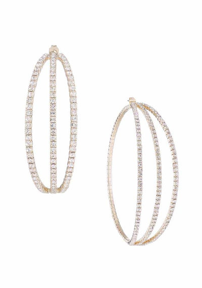 Rhinestone Triple Hoop Earring