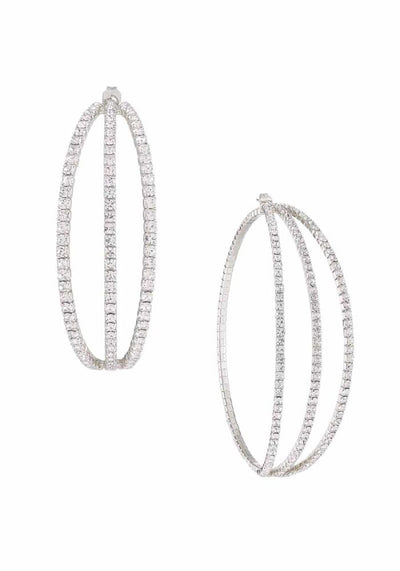 Rhinestone Triple Hoop Earring